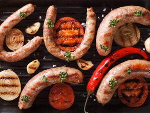 cooked sausages