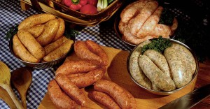 various uncooked sausages